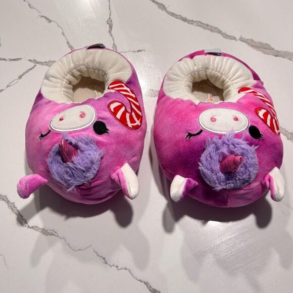Squishmallows | Girls Plush Slippers Unicorn Pink Purple Tie dye Size 13/1 - Picture 2 of 8